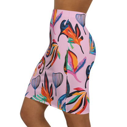 Florista - high waist pencil skirt - pink 