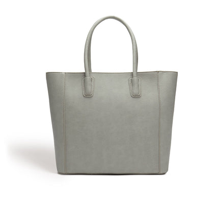 Grey - Eufala Bow Vegan Tote Bag-3