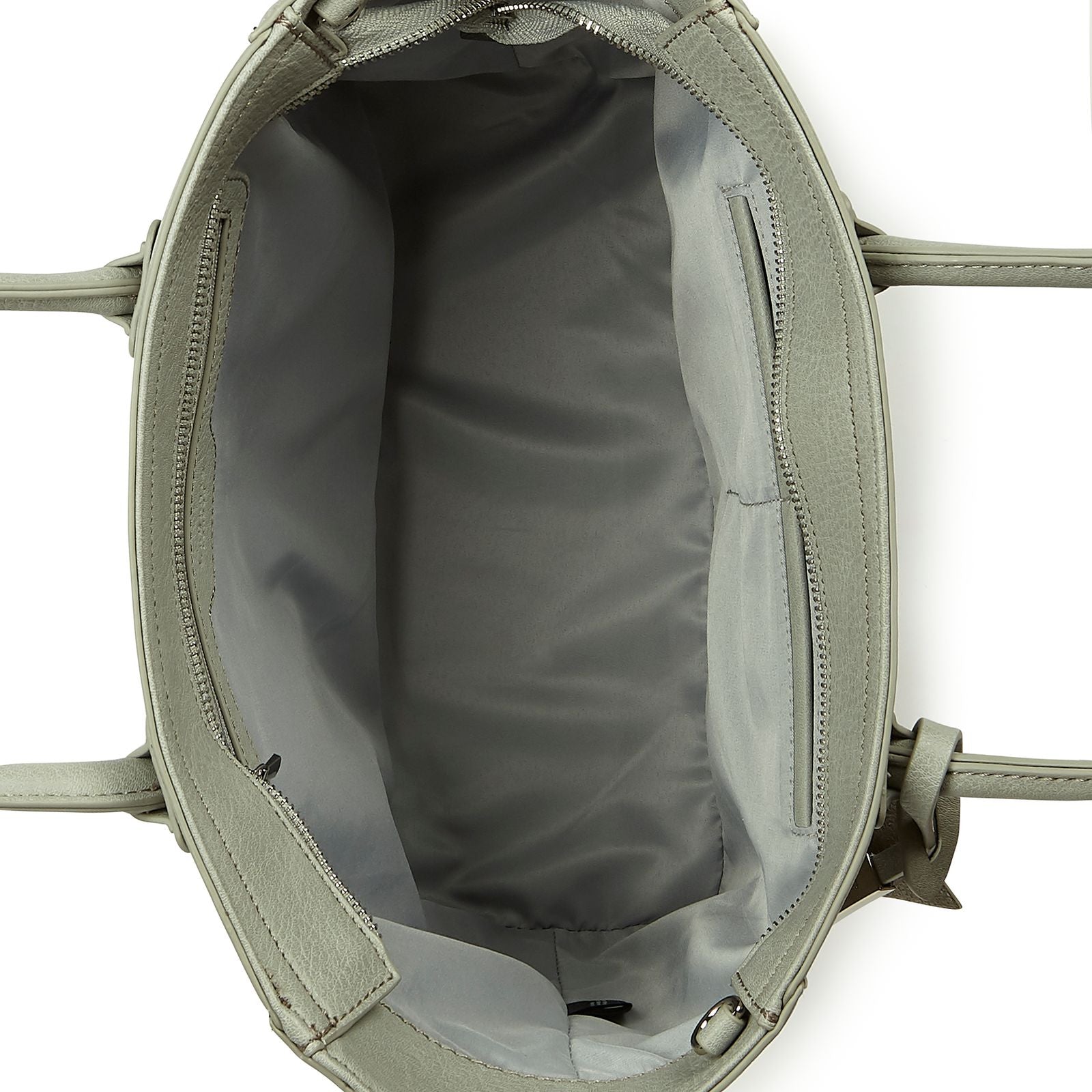 Grey - Eufala Bow Vegan Tote Bag-2