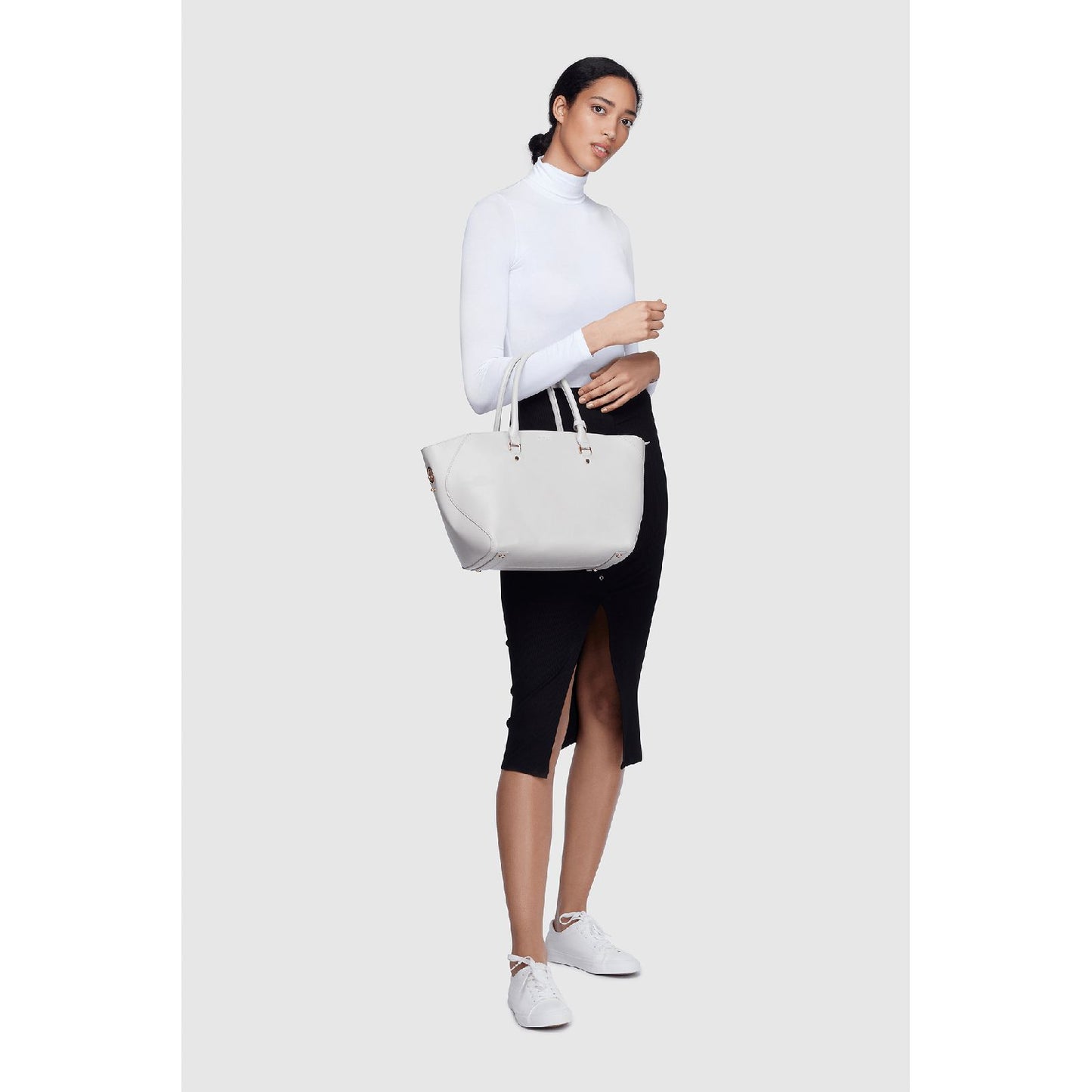 Grey - Sophie Vegan Leather Tote Bag-1