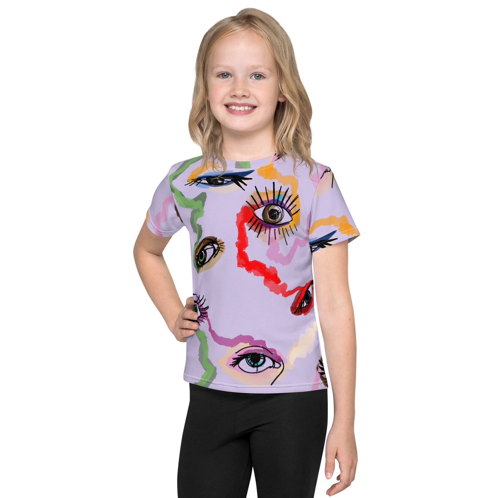 Colored Eyes - lila - T-Shirt mit Rundhalsausschnitt für Kinder-Baby & Kinder Oberteile-2-linaliva.de