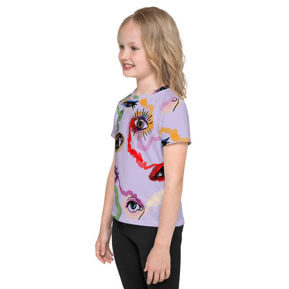 Colored Eyes - lila - T-Shirt mit Rundhalsausschnitt für Kinder-Baby & Kinder Oberteile-linaliva.de