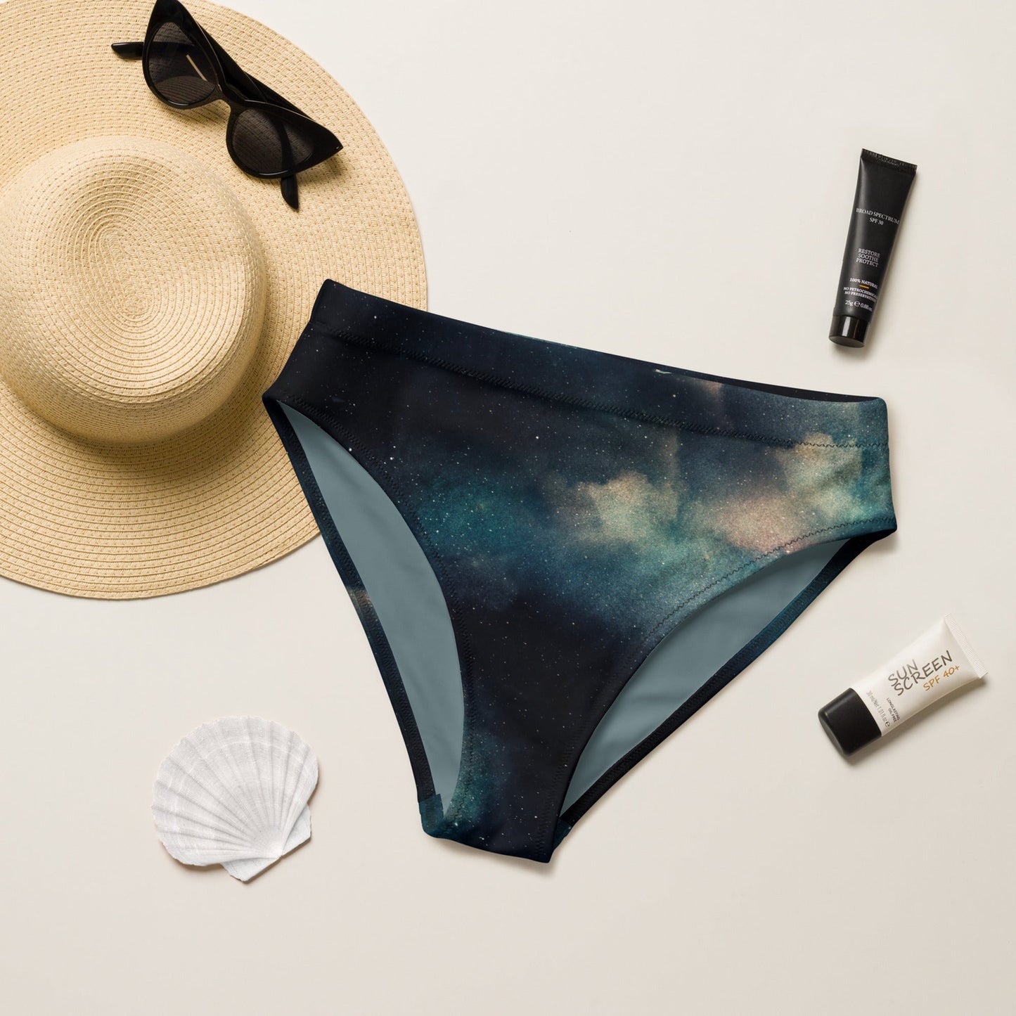 Moonlight Swimmer - Recyceltes Bikinihöschen mit hoher Taille