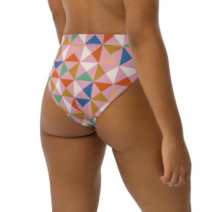 Bandeiras - Recycled High Waist Bikini Bottom - Pink