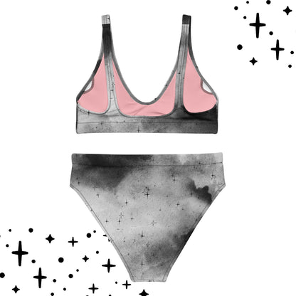 Starry Night Reversed - Recycelter Bikini mit hoher Taille-recycelte Bikinis-linaliva.de