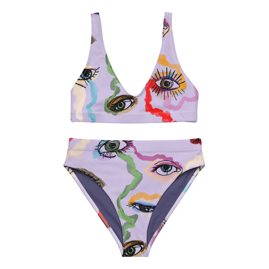 Colored Eyes - Recycelter Bikini mit hoher Taille-recycelte Bikinis-XS-linaliva.de