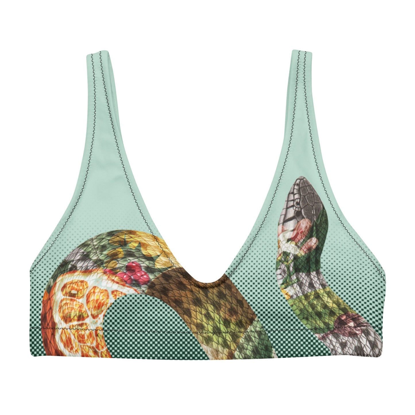 Floral Snake - Recycled Padded Bikini Top