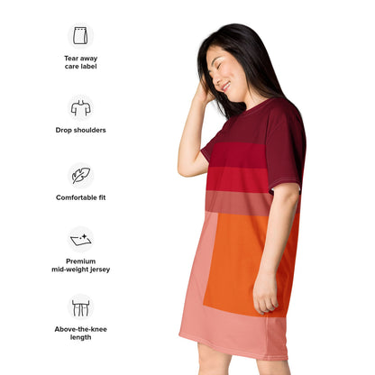 Color Blocking - T-Shirt Dress