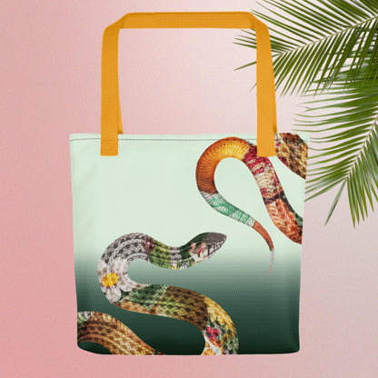 Floral Snake - Shopping Bag / Tote-Gelb-linaliva.de