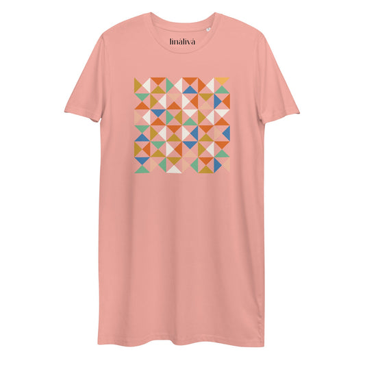 Bandeiras - T-Shirt-Kleid aus Bio-Baumwolle - Pink