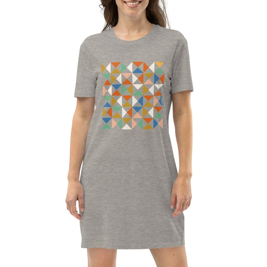 Bandeiras - T-Shirt-Kleid aus Bio-Baumwolle - Grau