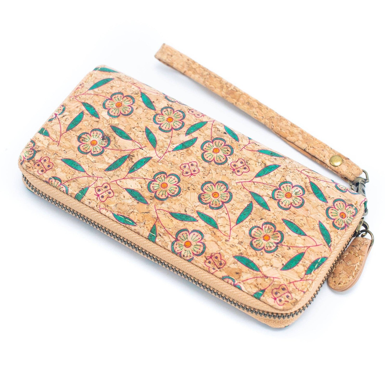 Various patterns natural cork women zipper card wallet- Vegan Cork Wallet BAG-2216-4