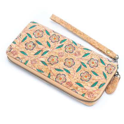 Various patterns natural cork women zipper card wallet- Vegan Cork Wallet BAG-2216-4