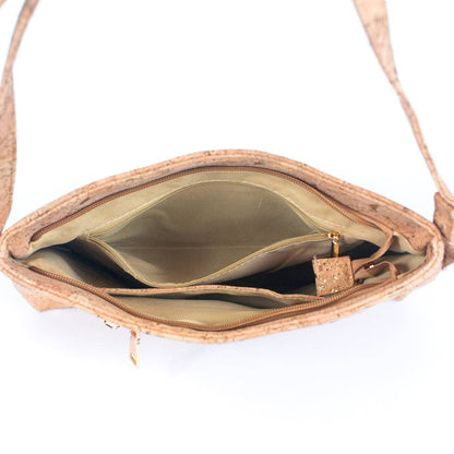 Golden cork fabric zipper handbag crossbody lady bag BAG-2279-2