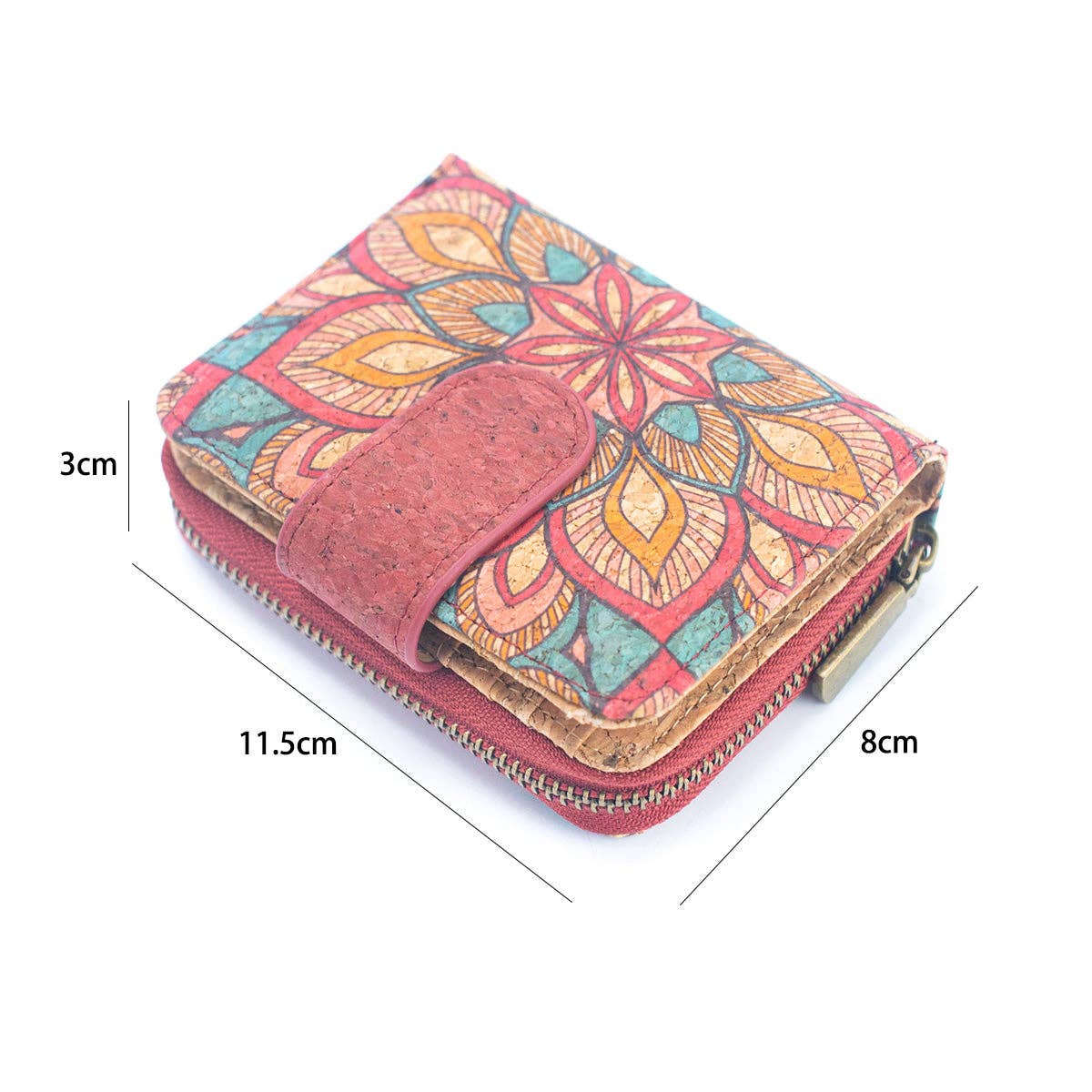 Natural Cork Printed Women's Short Card Wallet BAG-2238-13