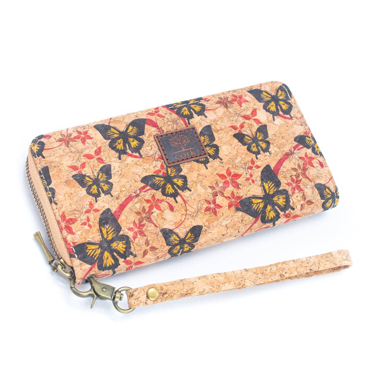 Various patterns natural cork women zipper card wallet BAG-2235-9