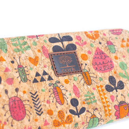 Various patterns natural cork women zipper card wallet BAG-2235-13