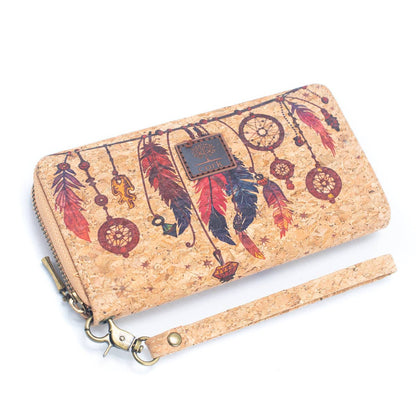 Various patterns natural cork women zipper card wallet BAG-2235-10