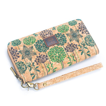 Various patterns natural cork women zipper card wallet BAG-2235-6