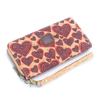 Various patterns natural cork women zipper card wallet BAG-2235-4