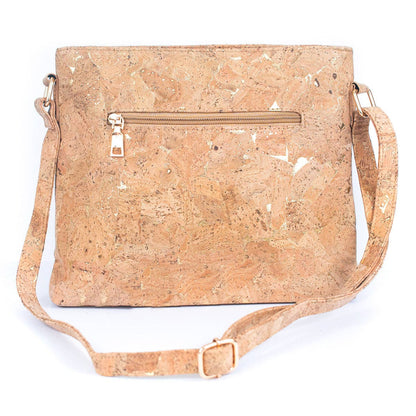 Golden cork fabric zipper handbag crossbody lady bag BAG-2279-3