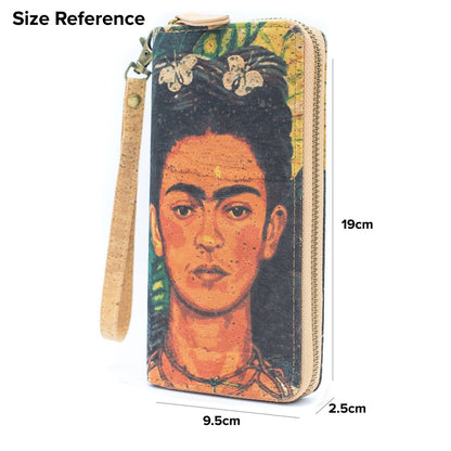 Classic Frida Art Cork Zipper Wallet- BAG-2076-E-5
