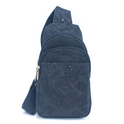 Natural Cork Brown and Black Men's Sling Bag: Stylish BAG-2273-1