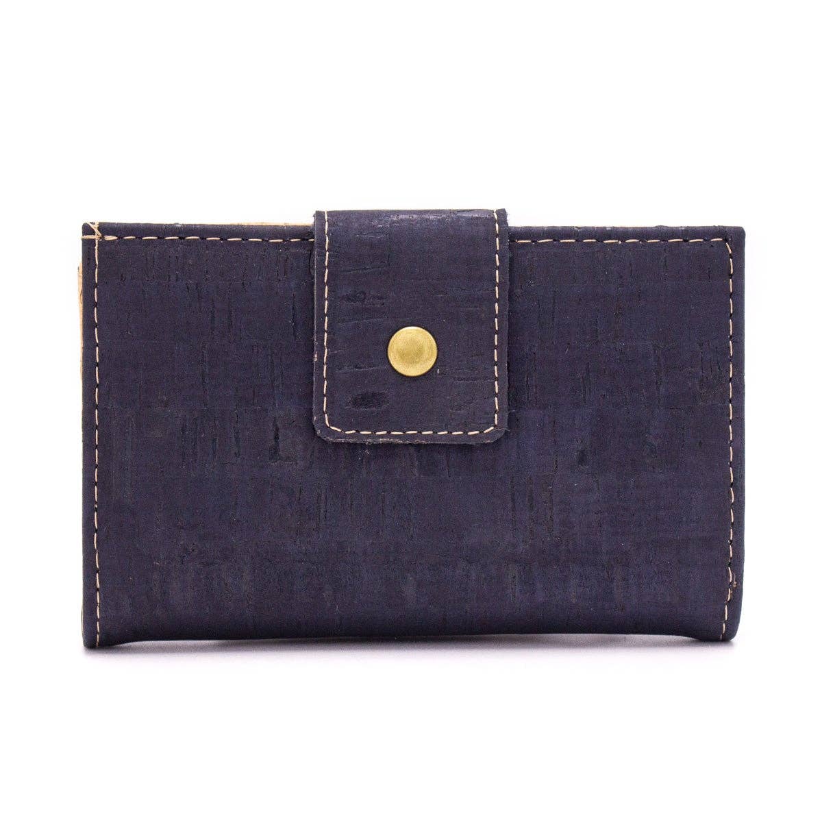 Brown navy cork billfold card vegan women wallet BAG-2016-9