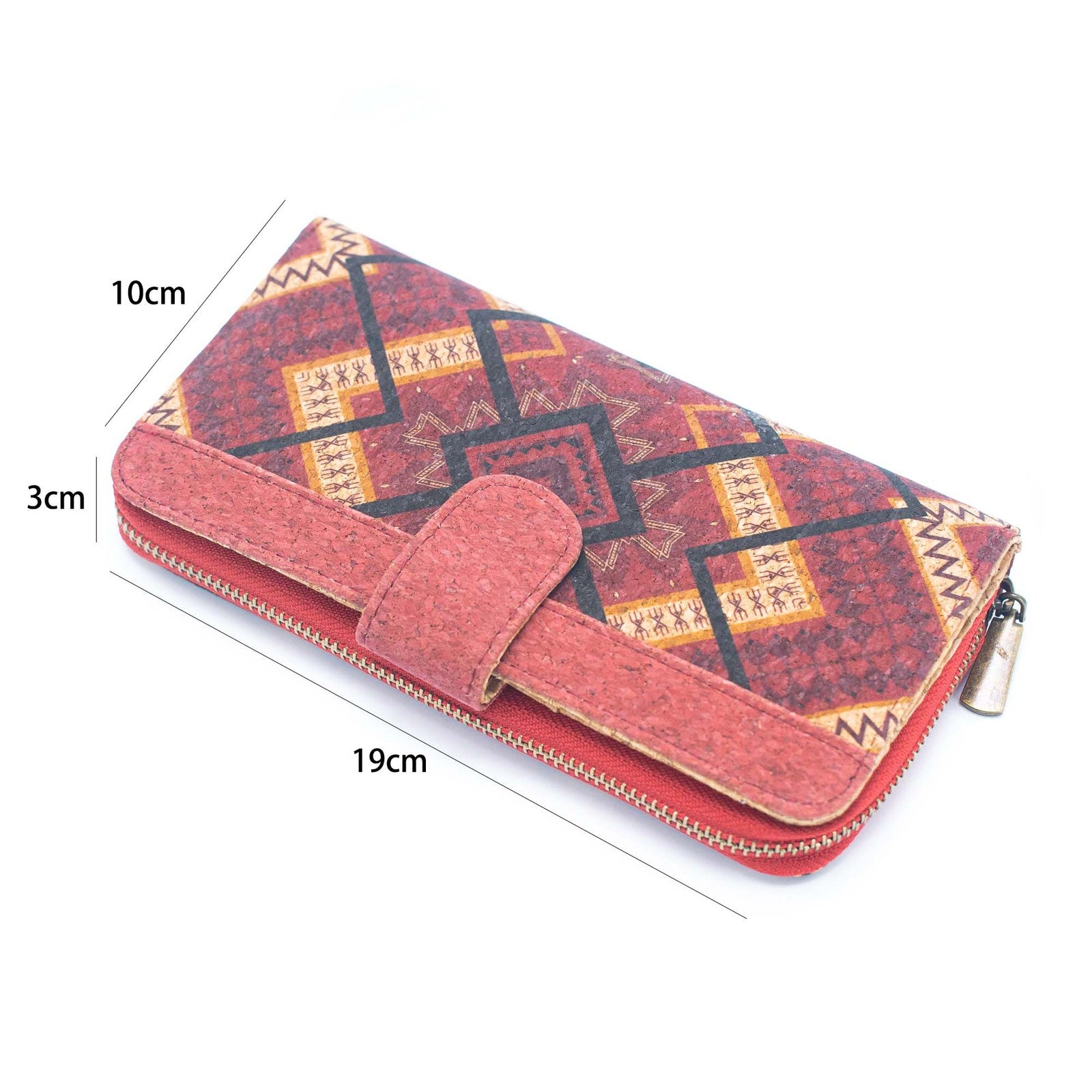 Folding wallet Mandala flower pattern- Vegan Cork Wallet BAG-2220-6
