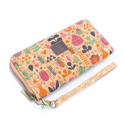 Various patterns natural cork women zipper card wallet BAG-2235-1
