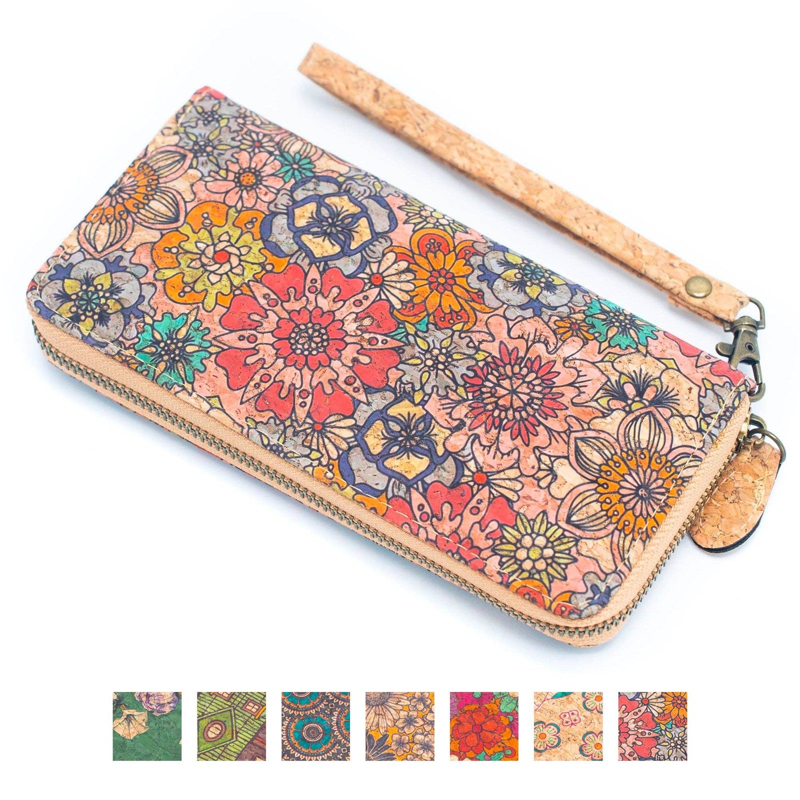 Various patterns natural cork women zipper card wallet- Vegan Cork Wallet BAG-2216-11