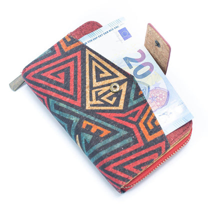 All cork women card wallet Colors cork Mini-Flap Printed Wallet –BAG-2222-8