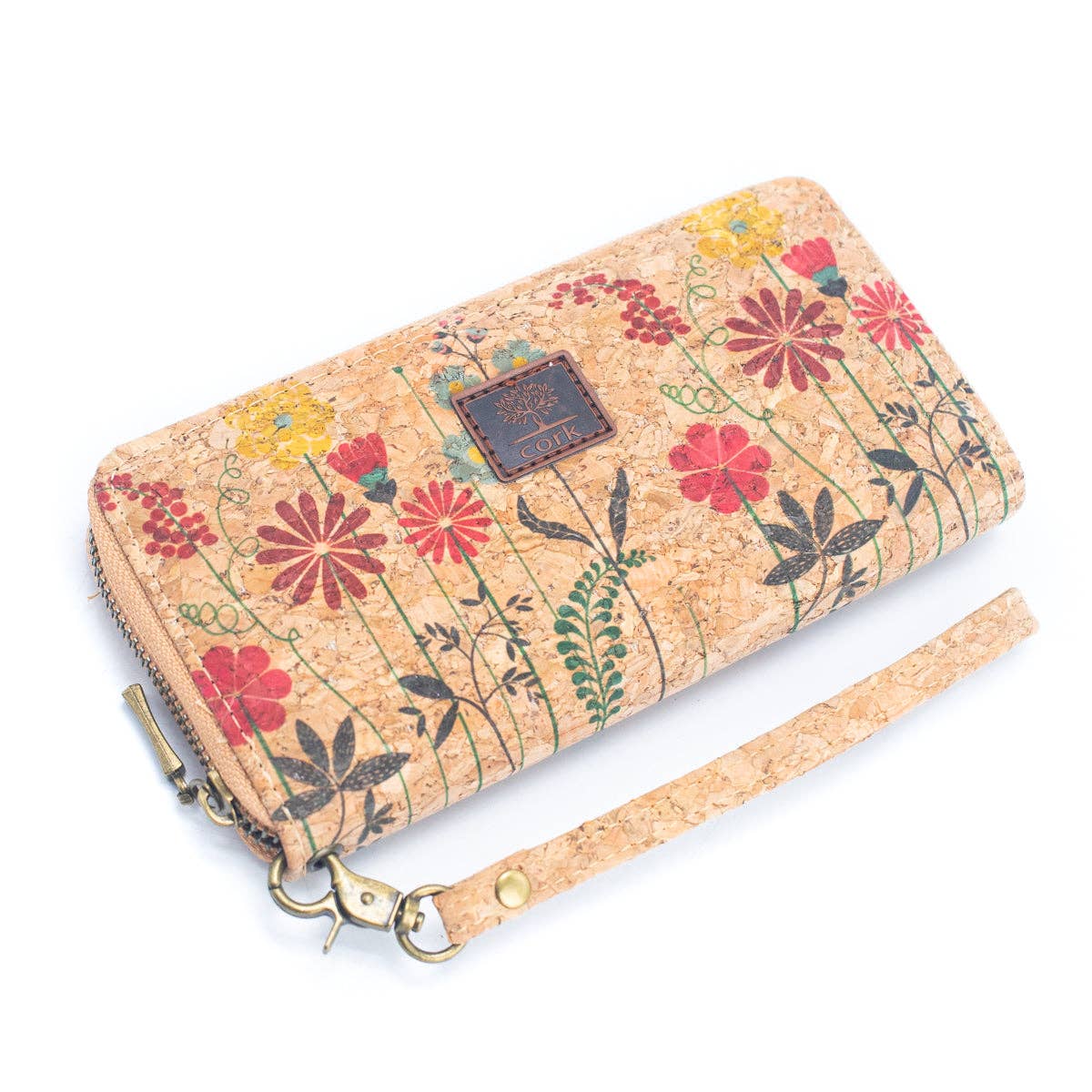 Various patterns natural cork women zipper card wallet BAG-2235-5