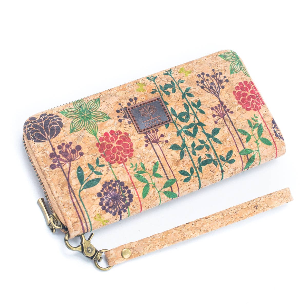 Various patterns natural cork women zipper card wallet BAG-2235-7
