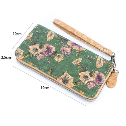 Various patterns natural cork women zipper card wallet- Vegan Cork Wallet BAG-2216-10