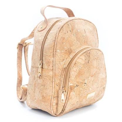 Natural cork Molten Gold Flap Daily ladies backpack BAG-2260-1