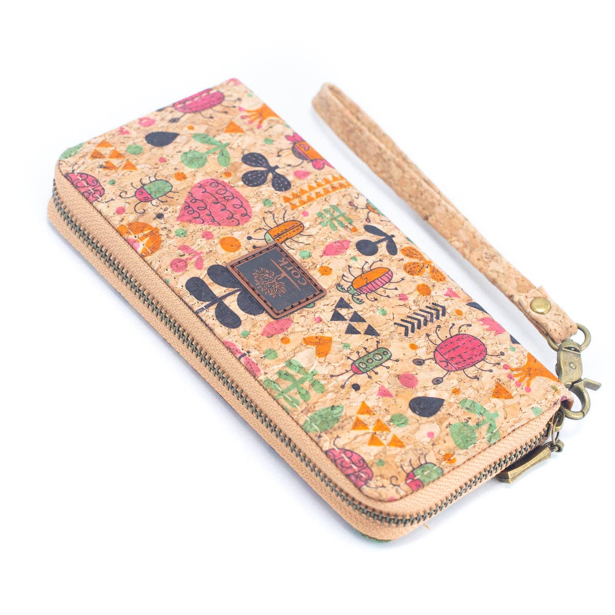 Various patterns natural cork women zipper card wallet BAG-2235-16