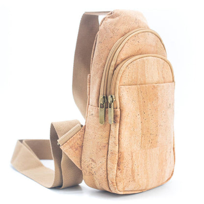 Natural Cork Brown and Black Men's Sling Bag: Stylish BAG-2273-3