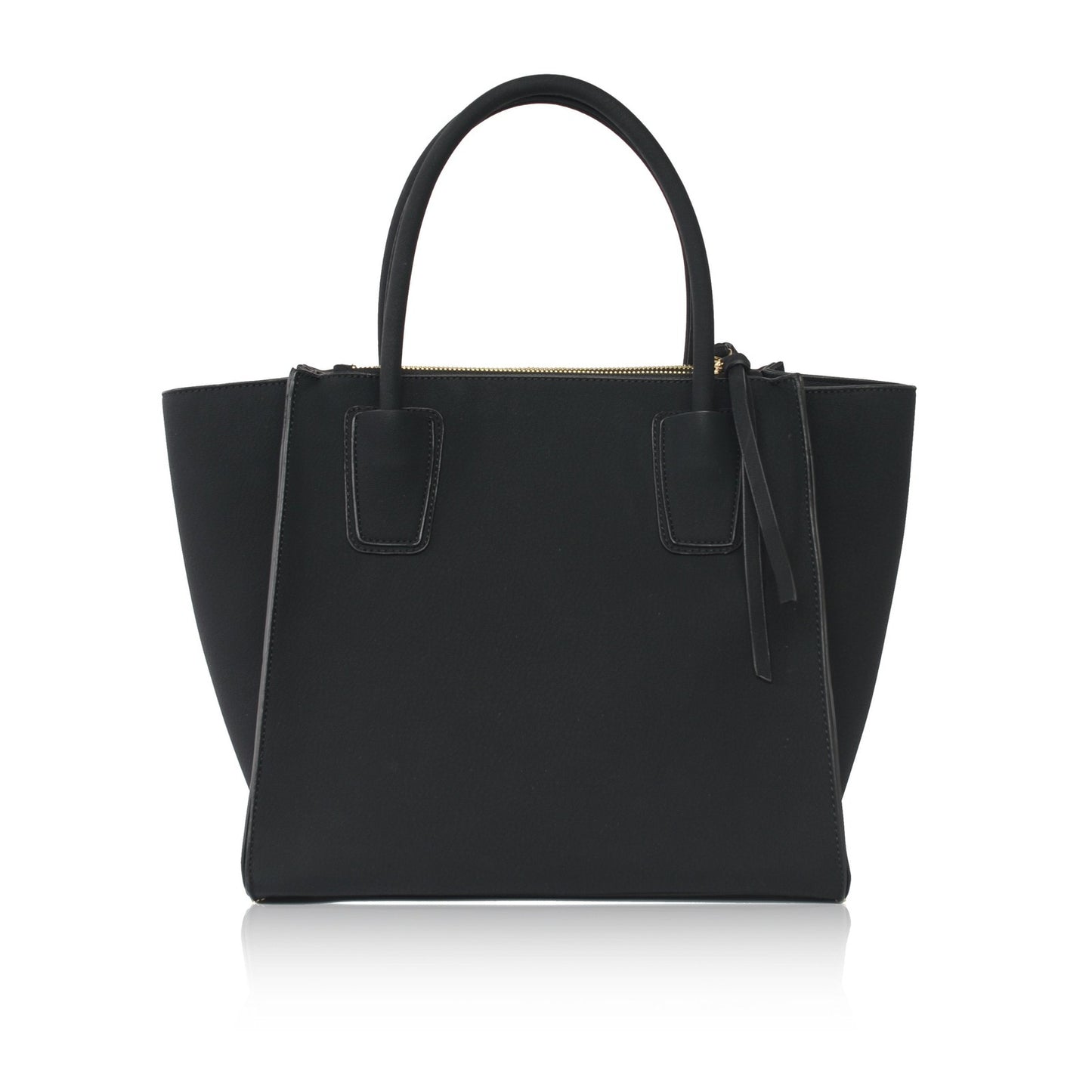 Black - Demi Winged Faux Leather Tote Bag-3