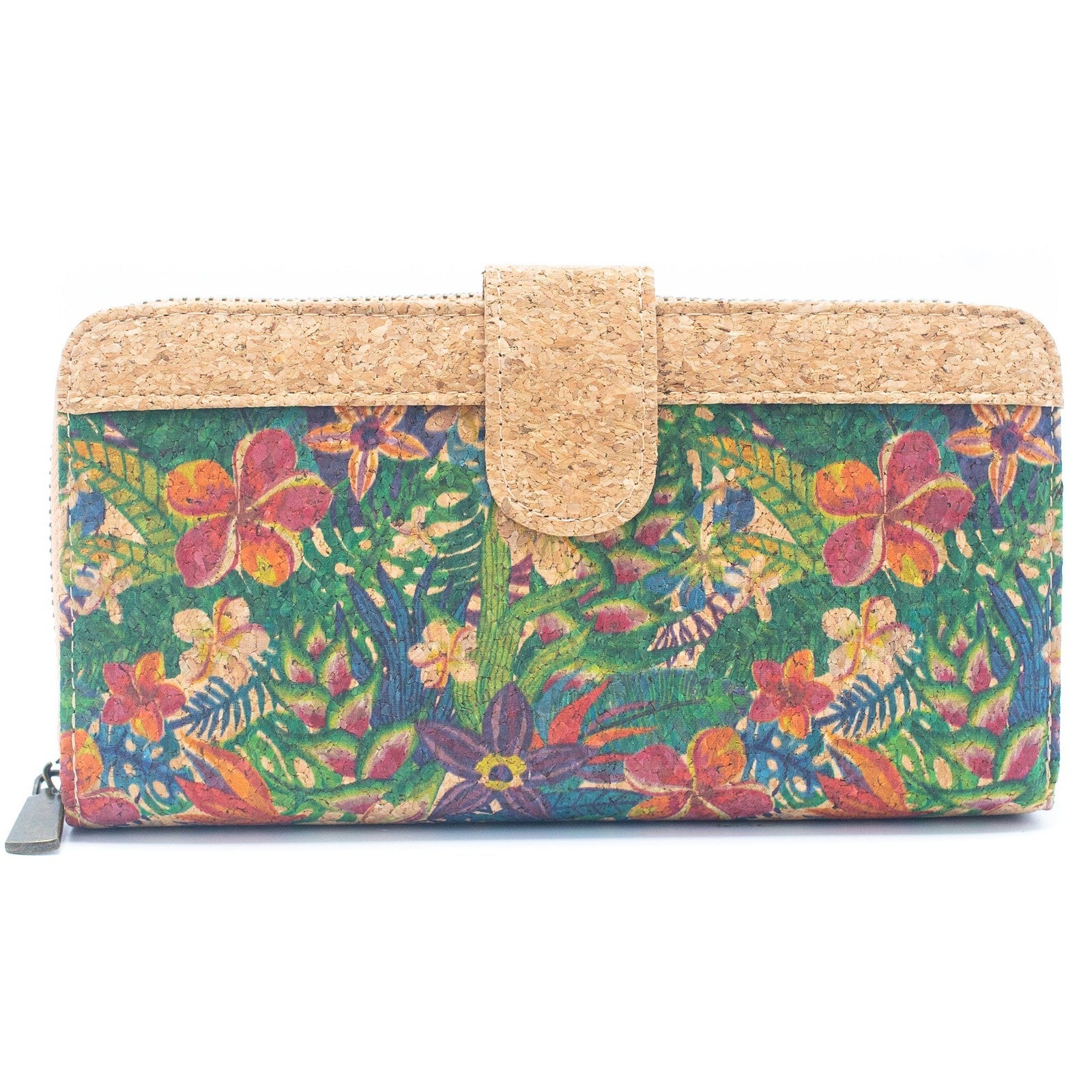 Folding wallet Mandala flower pattern- Vegan Cork Wallet BAG-2220-11