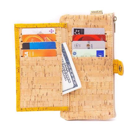 Compact yellow vegan cork wallet 2052-B-2