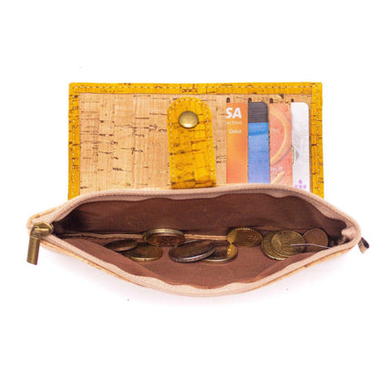 Compact yellow vegan cork wallet 2052-B-4