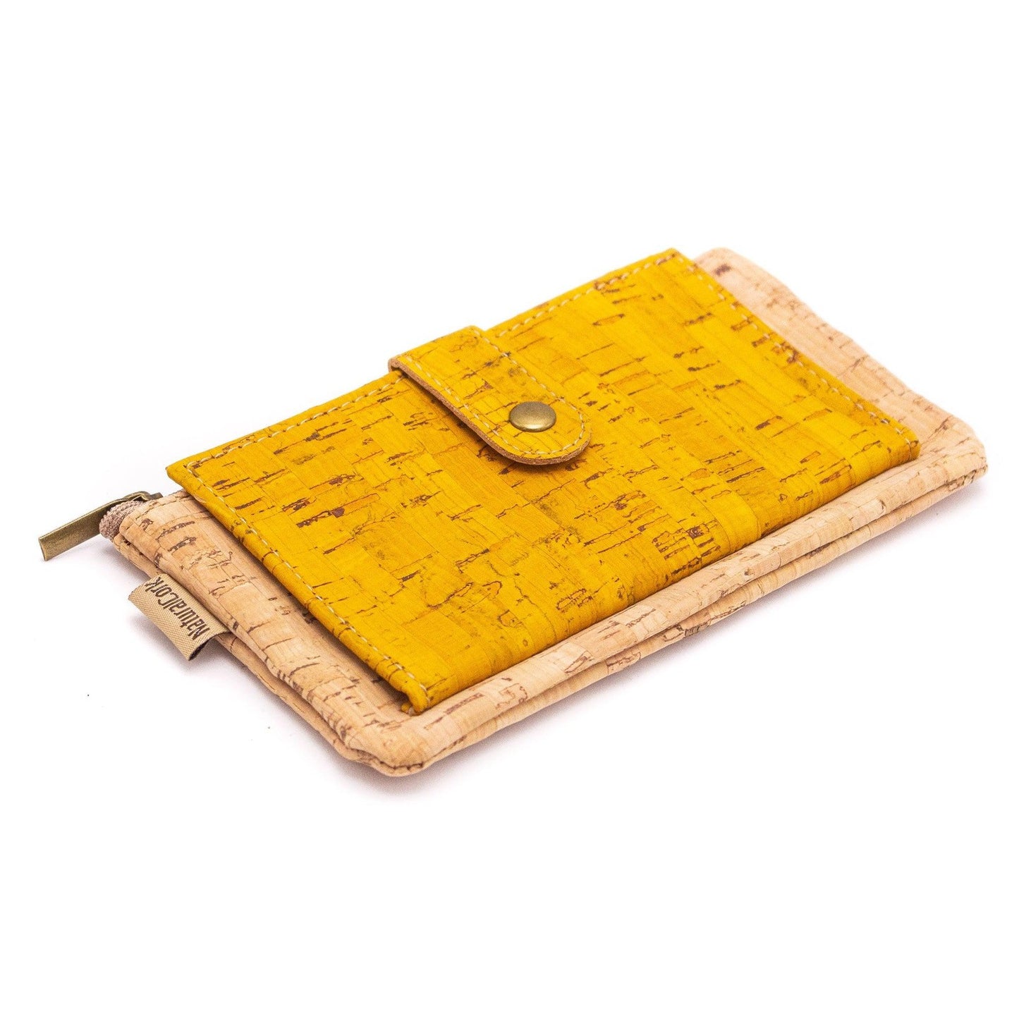 Compact yellow vegan cork wallet 2052-B-1