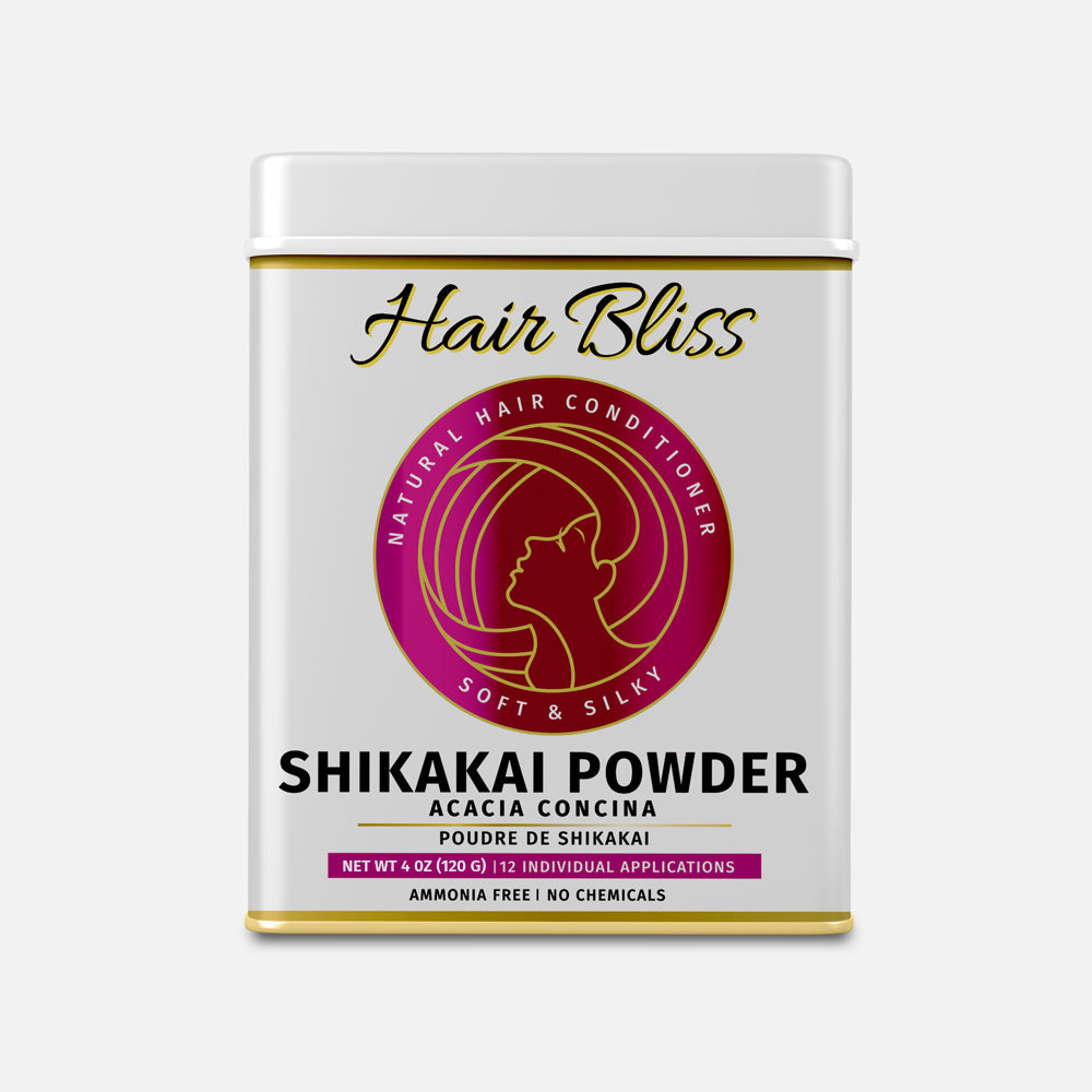 Hair Bliss- Natural Shikakai Acacia Herbal Hair & Skin Conditioning Powder- 12 Individual Sachets (10 gm each)- Reusable Brush & Tray Included-0