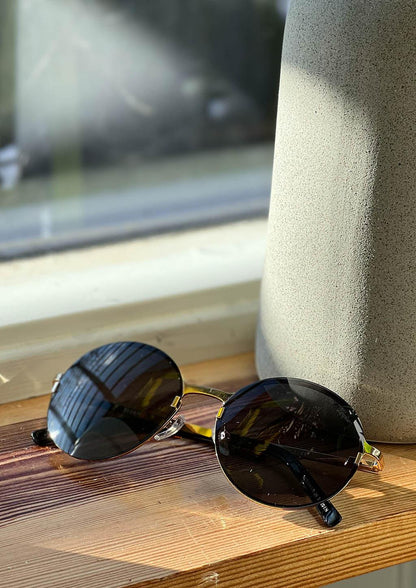 Jack - Runde Titan-Sonnenbrille mit 24K Vergoldung-Sonnenbrillen-linaliva.de