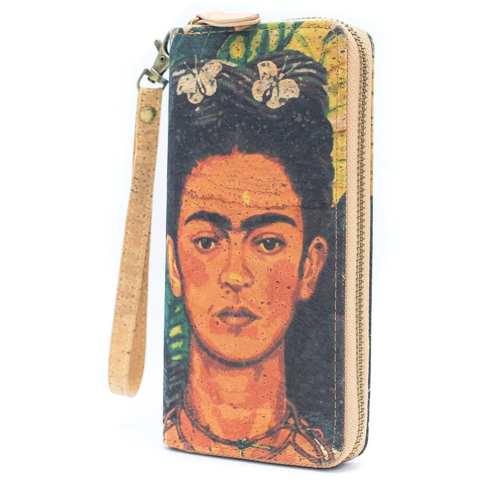 Classic Frida Art Cork Zipper Wallet- BAG-2076-E-0