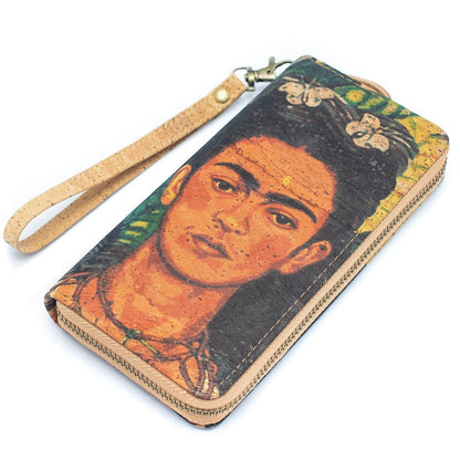 Classic Frida Art Cork Zipper Wallet- BAG-2076-E-4
