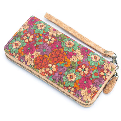 Various patterns natural cork women zipper card wallet- Vegan Cork Wallet BAG-2216-6