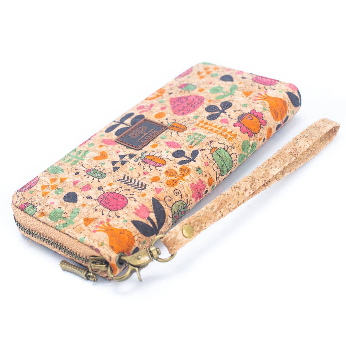 Various patterns natural cork women zipper card wallet BAG-2235-15