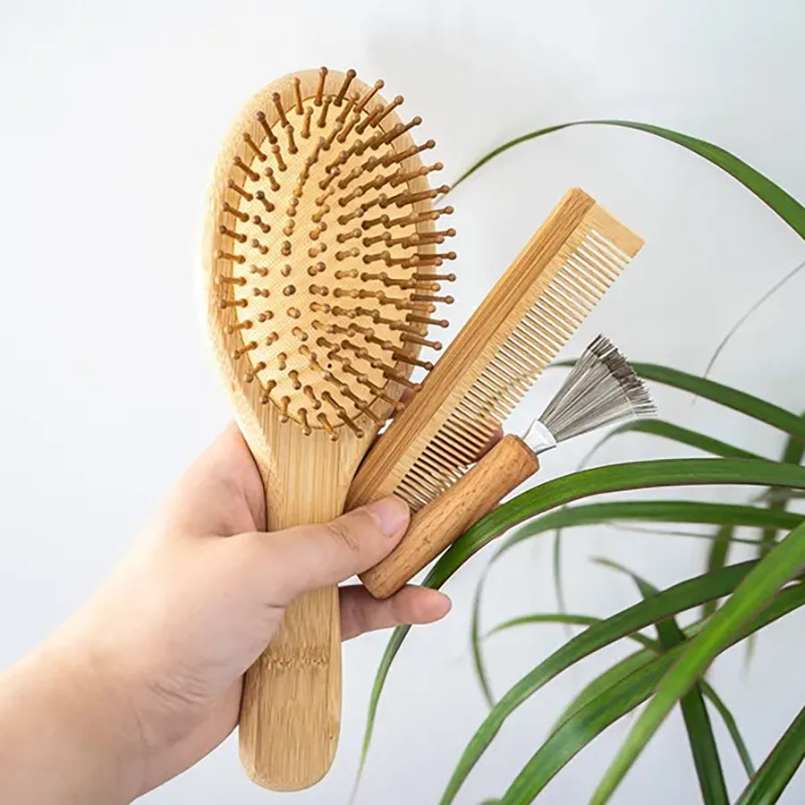 Bamboo Hair Brush Set-1